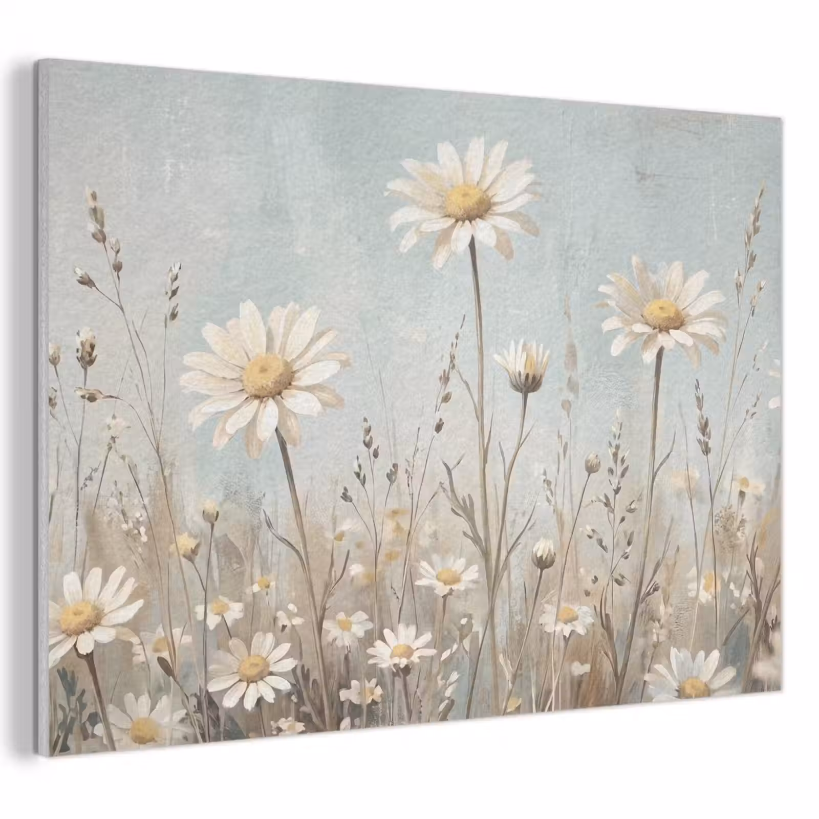 Akoestisch schilderij - Madelief - Illustratie - Wit — 1