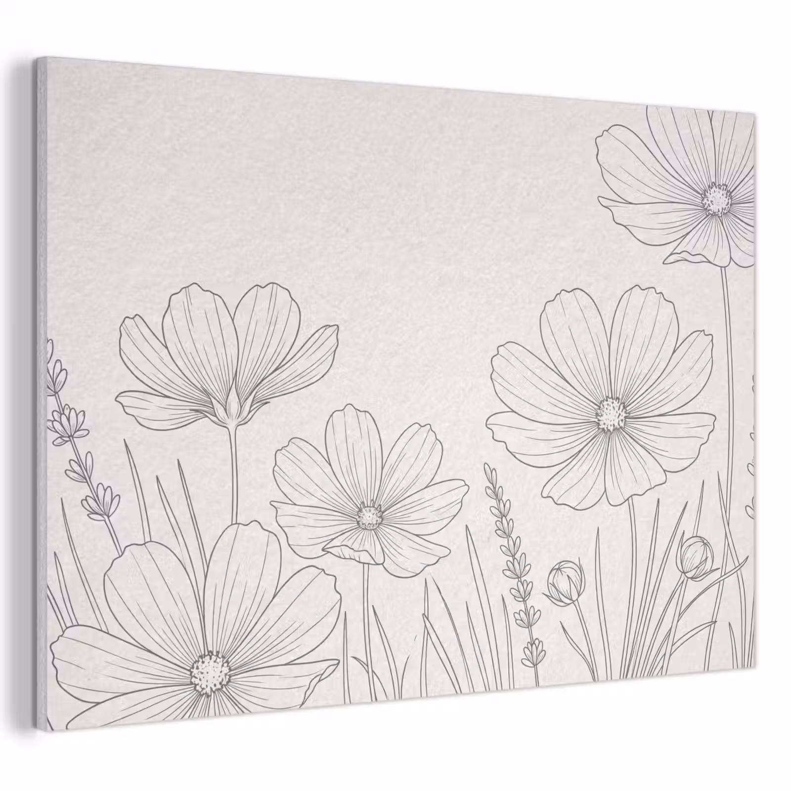 Akoestisch schilderij - Minimalistisch - Modern - Bloemen - Beige — 1