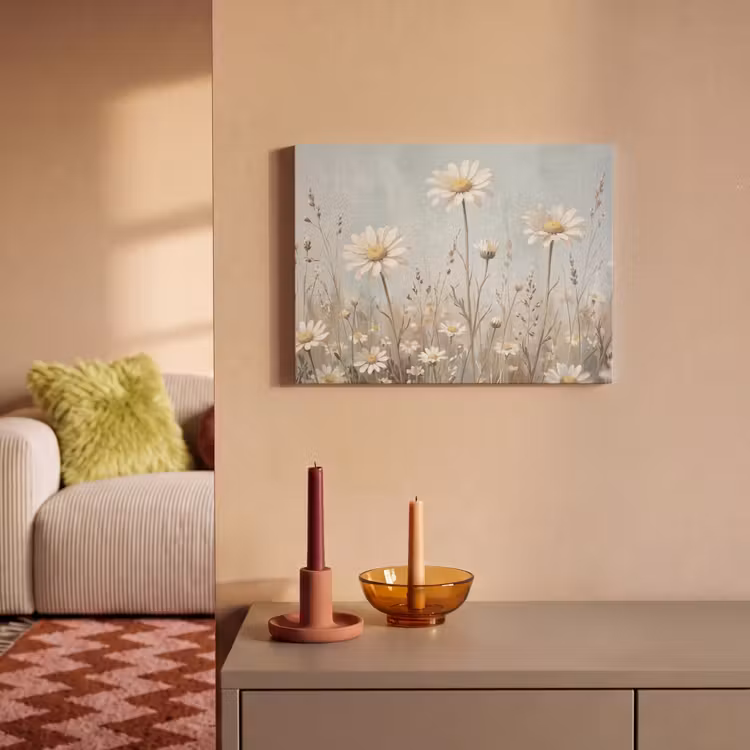 Akoestisch schilderij - Madelief - Illustratie - Wit — 2