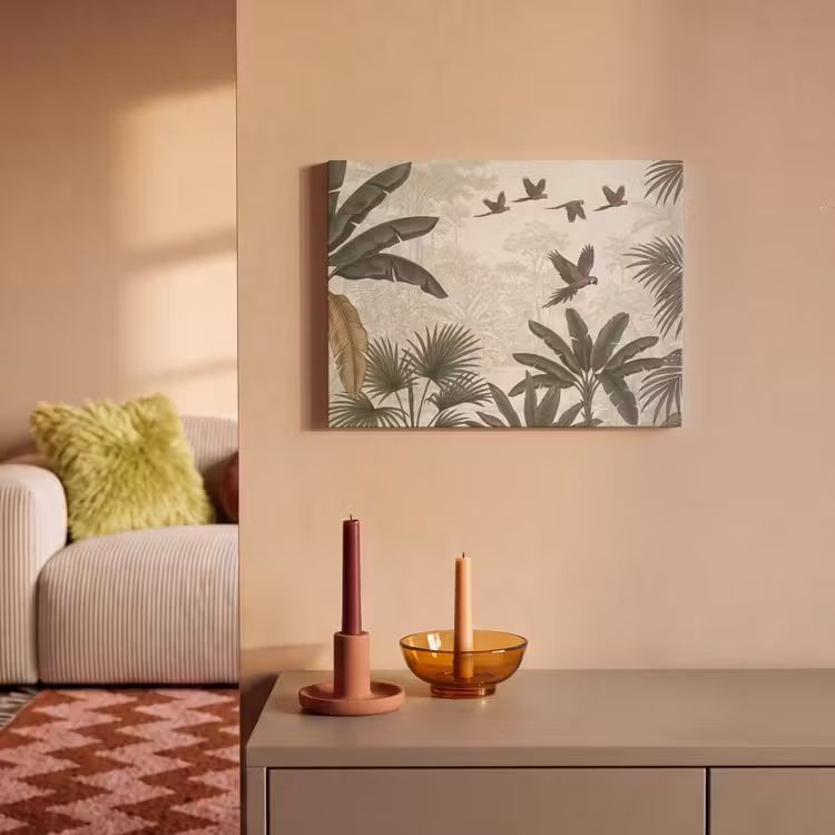 Akoestisch schilderij - Papagaaien - Jungle - Tropisch - Green — 2