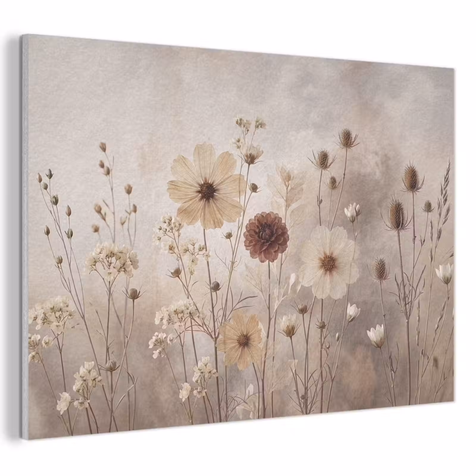 Akoestisch schilderij - Wilde bloemen - Botanisch - Vintage - Natuur - Rustiek — 1