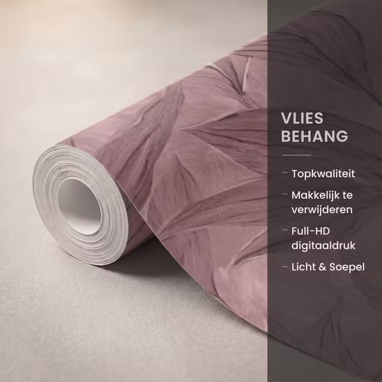 Behang - Bladeren - Patroon - Paars — 3