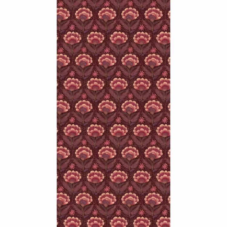 Behang - Bloemen - Waaier - Paars — 2
