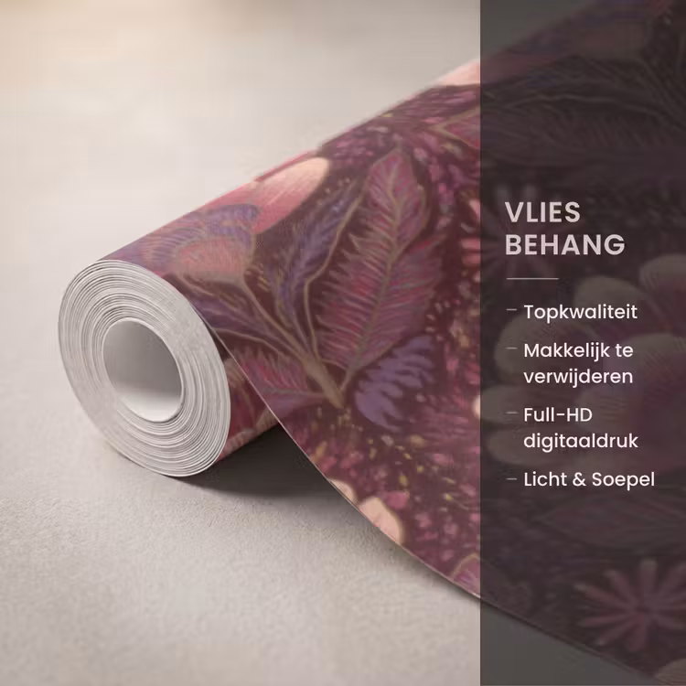Behang - Bloemen - Waaier - Paars — 3