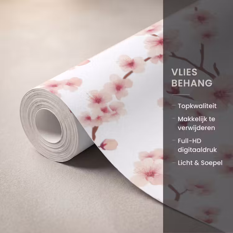 Behang - Kersenbloesem - Takken - Roze — 3