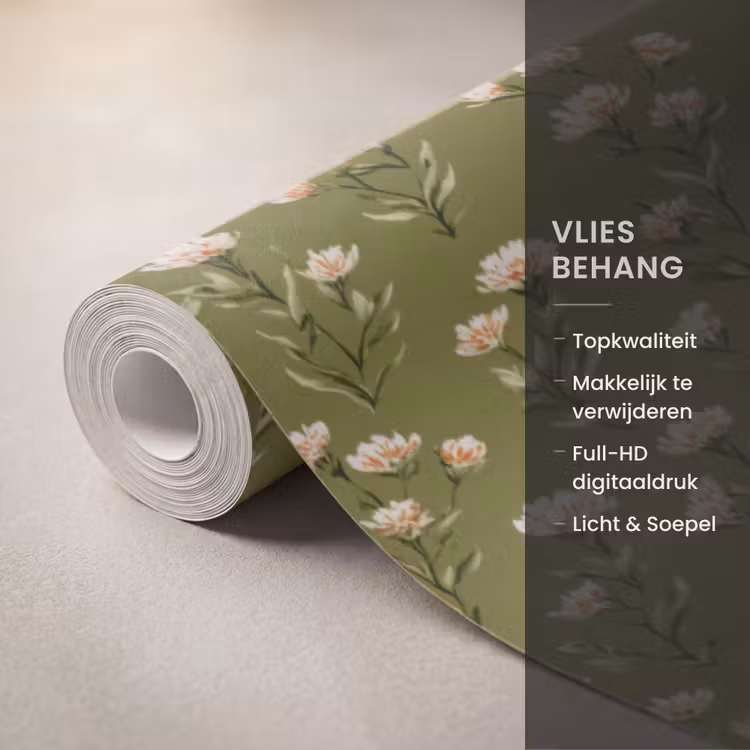 Behang - Landelijk - Bloemen - Groen — 3
