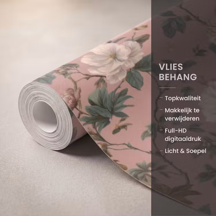 Behang - Bloemen - Klassiek - Roze — 3