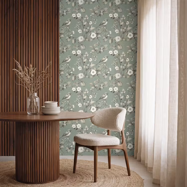 Behang - Botanisch - Vogels - Groen — 4