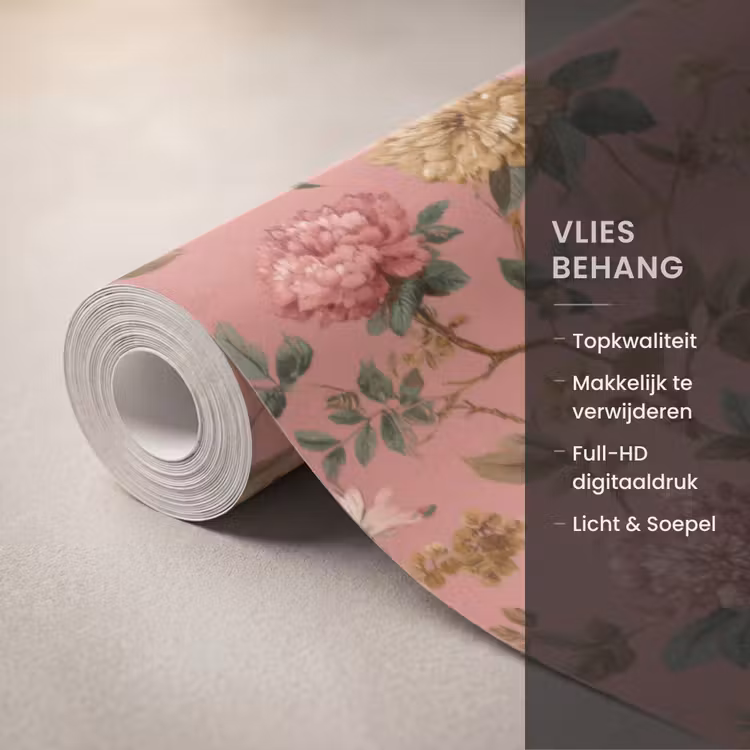 Behang - Klassiek - Botanisch - Roze — 3
