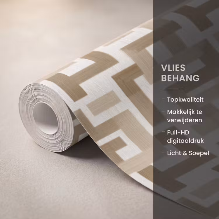 Behang - Geometrisch - Retro - Bruin — 3