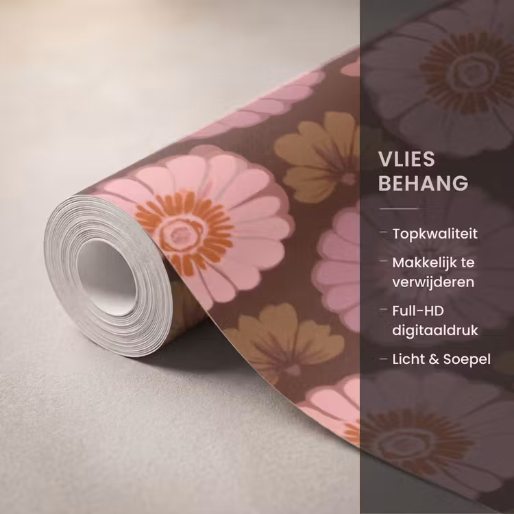 Behang - Retro - Madelief - Roze — 3