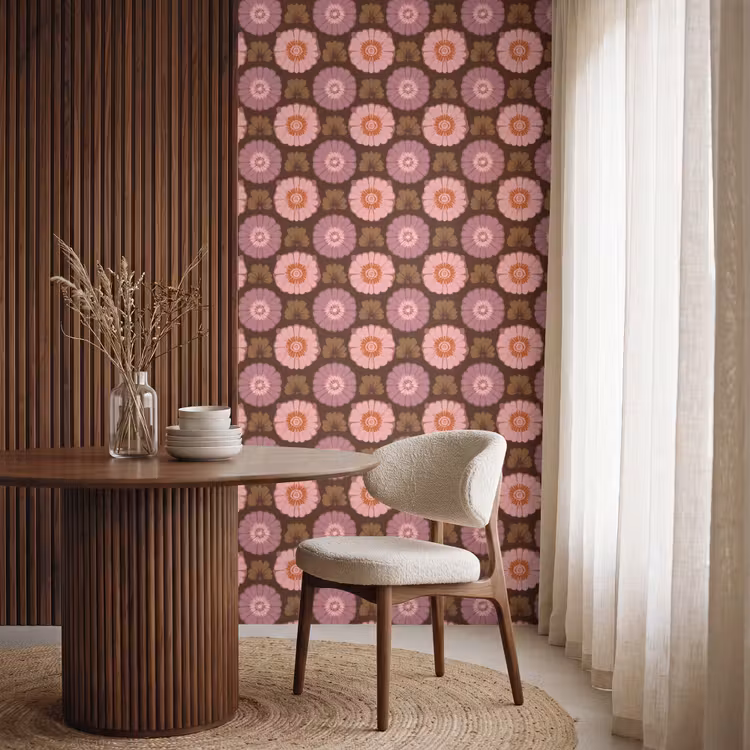 Behang - Retro - Madelief - Roze — 4