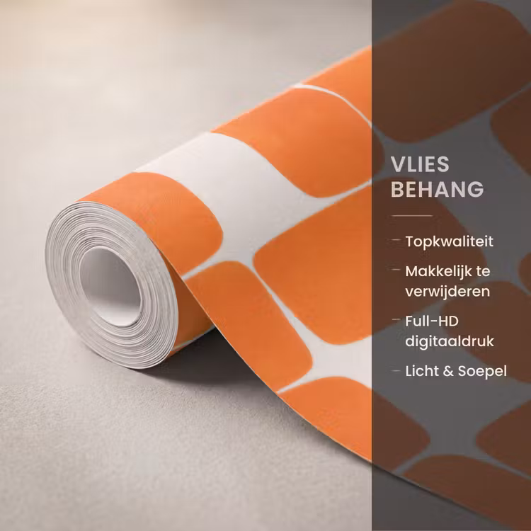 Behang - Patroon - Retro - Oranje — 3