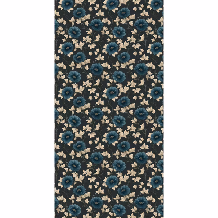 Behang - Botanisch - Bloemen - Blauw — 2