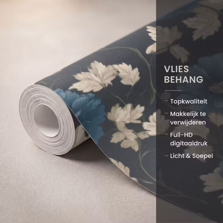Behang - Botanisch - Bloemen - Blauw — 3