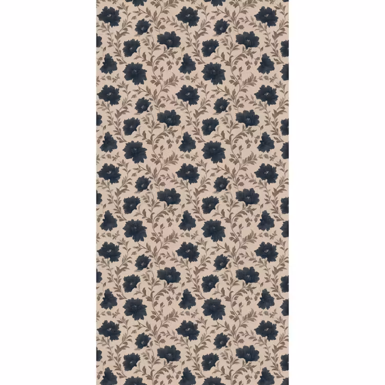 Behang - Motief - Bloemen - Zwart - Beige — 2
