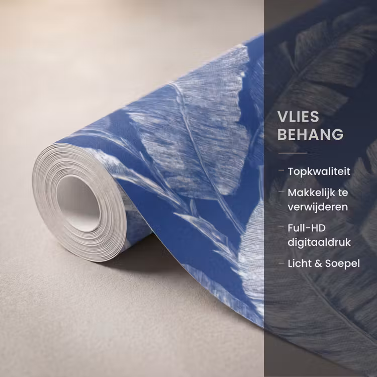 Behang - Blad - Palm - Blauw — 3