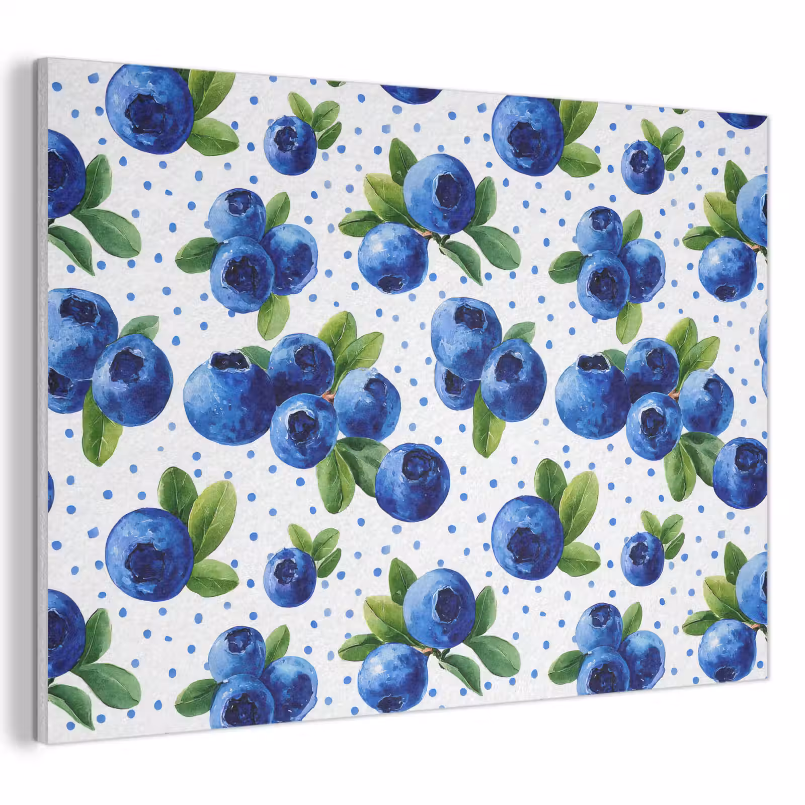 Akoestisch schilderij - Bessen - Patroon - Blauw — 1