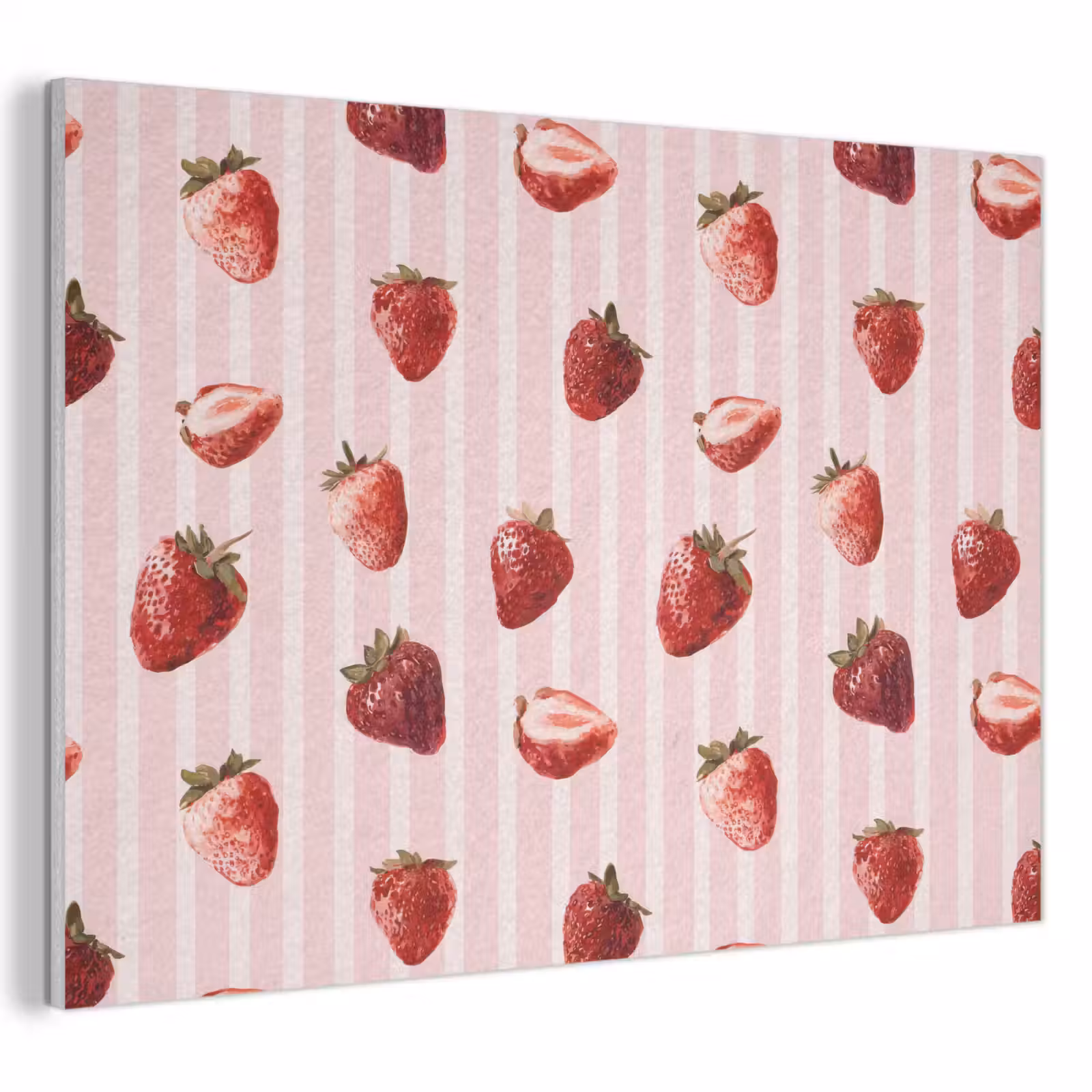 Akoestisch schilderij - Strepen - Aardbei - Roze — 1