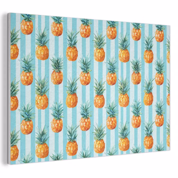Akoestisch schilderij - Ananas - Strepen - Groen — 1