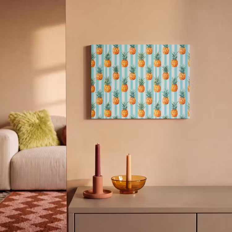 Akoestisch schilderij - Ananas - Strepen - Groen — 2