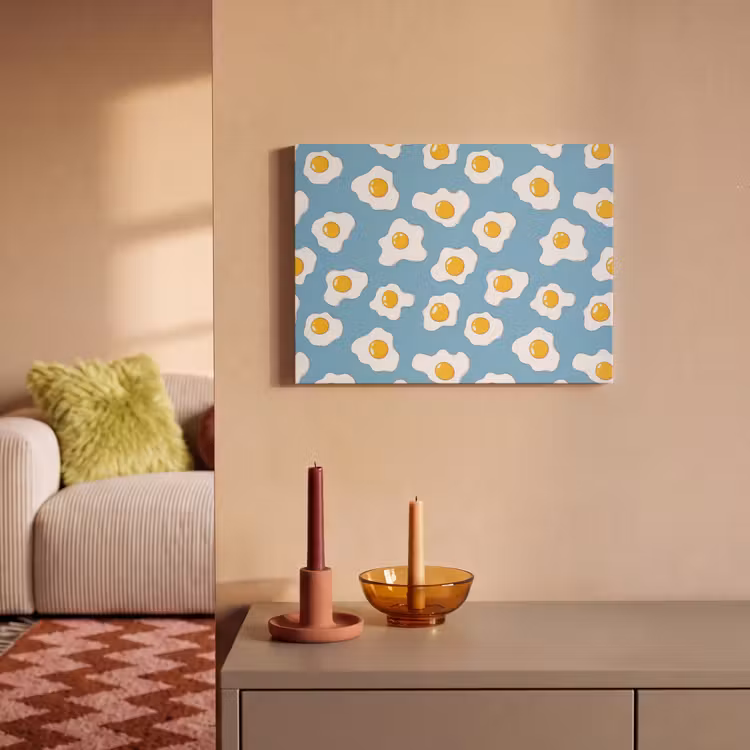 Akoestisch schilderij - Eieren - Dooiers - Blauw — 2