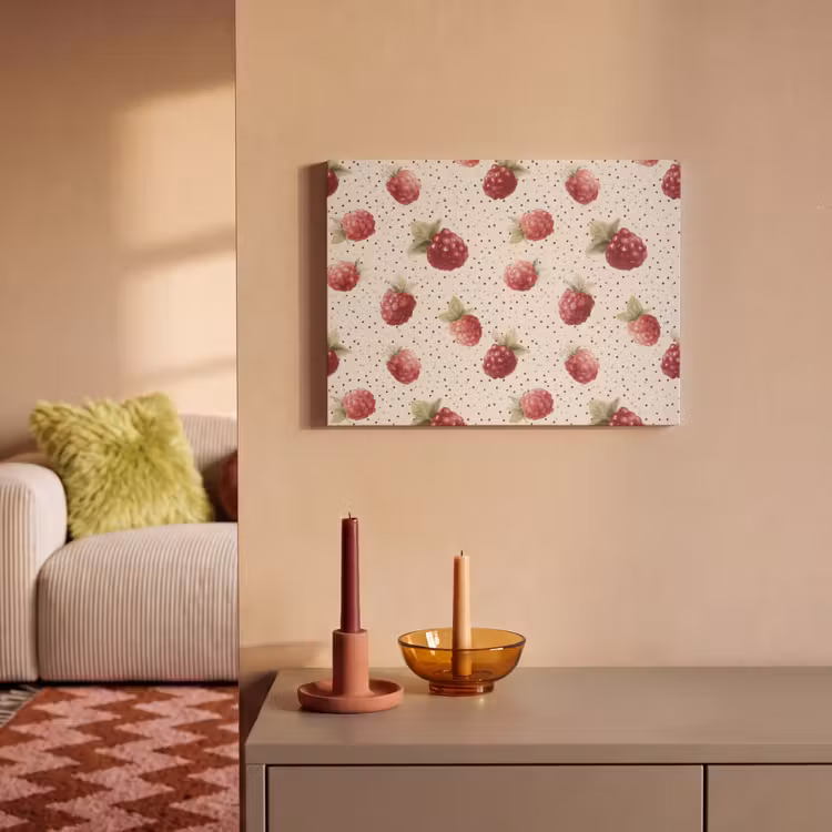 Akoestisch schilderij - Framboos - Stippen - Rood — 2