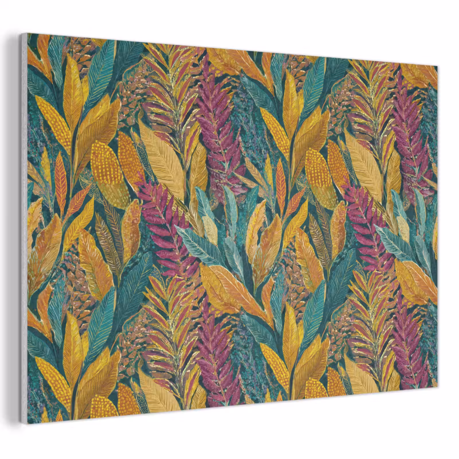 Akoestisch schilderij - Tropische - Botanisch - Patroon - Kleurrijk - Exotisch — 1
