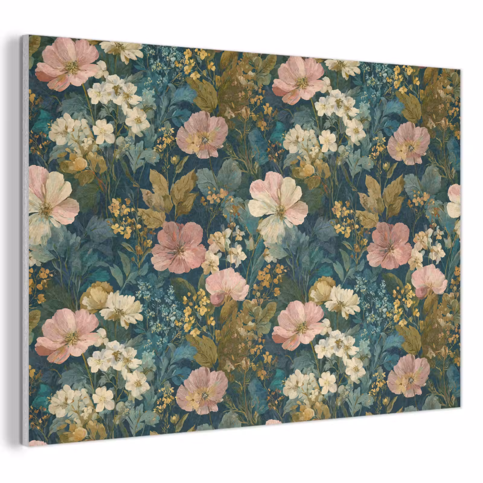 Akoestisch schilderij - Wilde bloemen - Botanisch - Patroon - Roze - Romantisch — 1