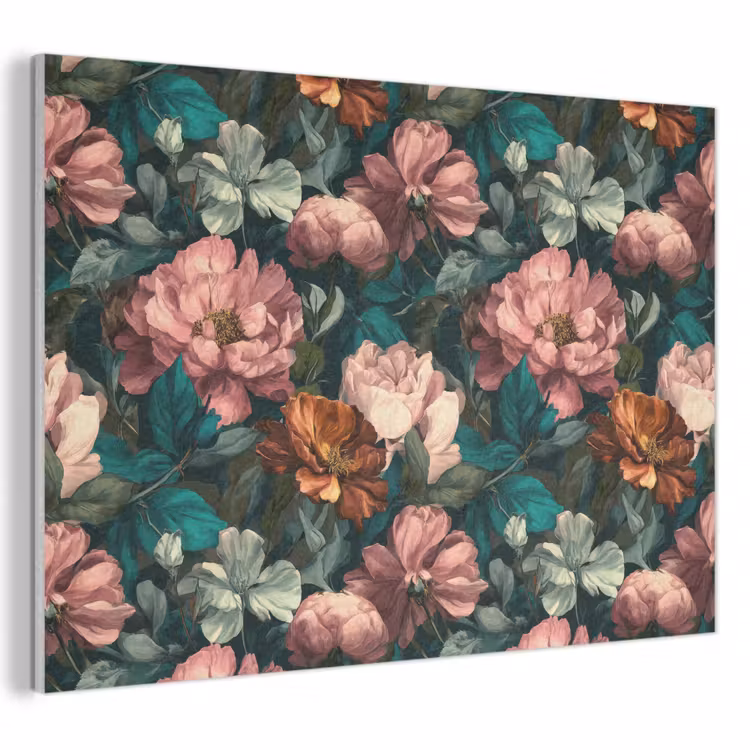 Akoestisch schilderij - Bloemen - Schilderachtig - Patroon - Roze — 1