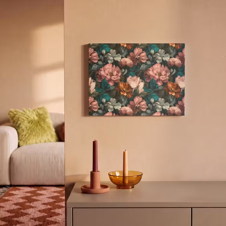 Akoestisch schilderij - Bloemen - Schilderachtig - Patroon - Roze — 2