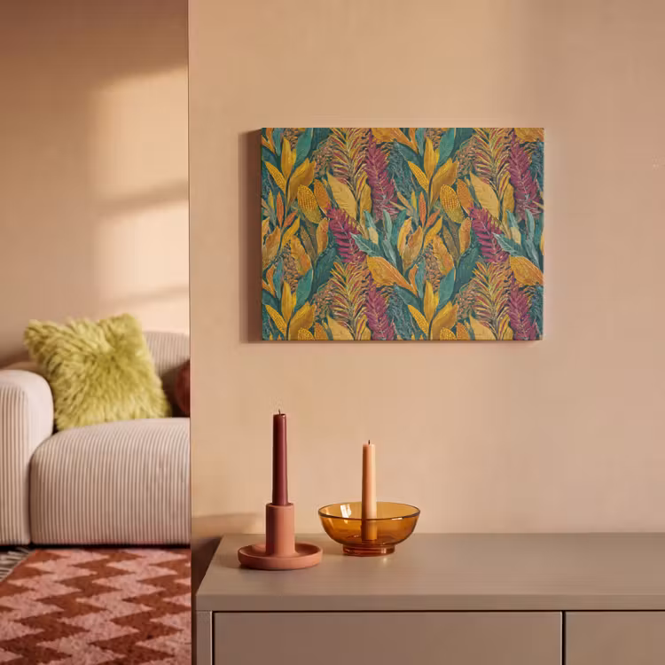 Akoestisch schilderij - Tropische - Botanisch - Patroon - Kleurrijk - Exotisch — 2