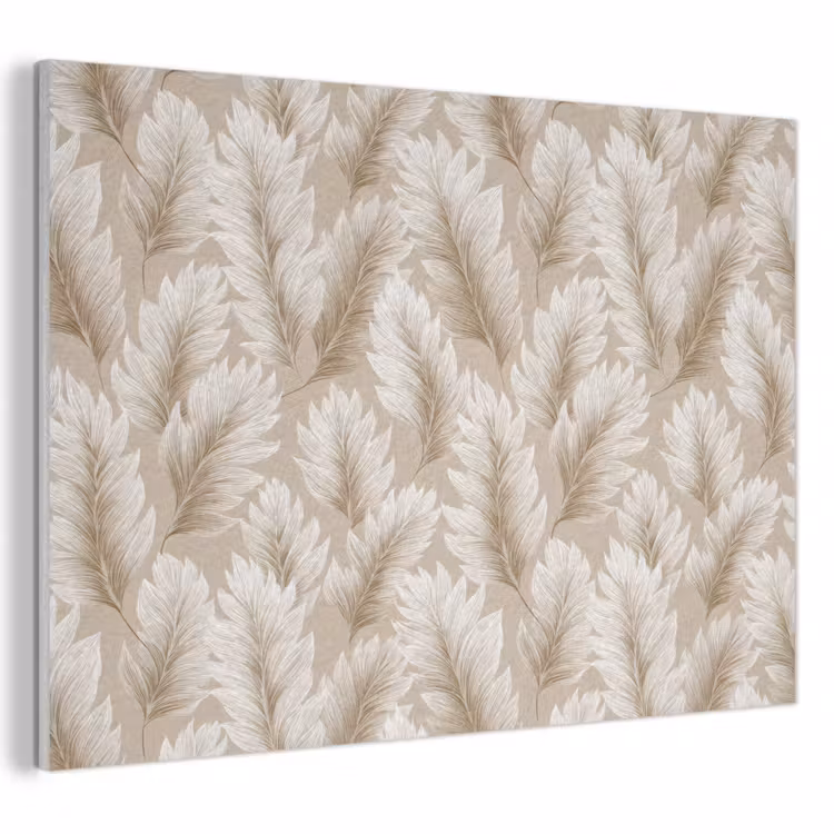 Akoestisch schilderij - Botanisch - Patroon - Beige