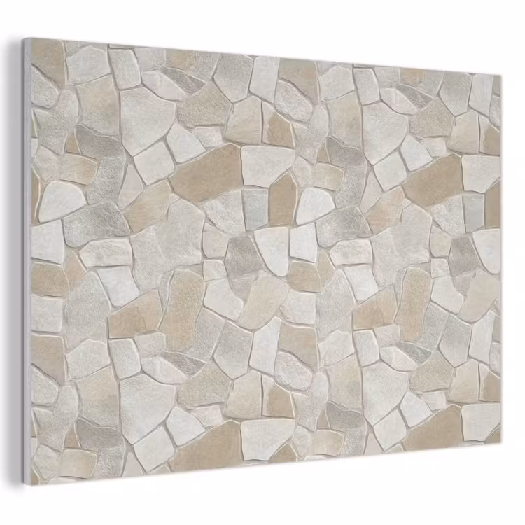 Akoestisch schilderij - Mozaïek - Stenen - Beige