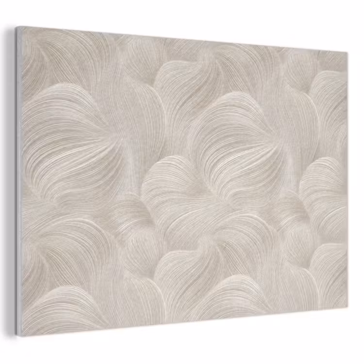 Akoestisch schilderij - Lijnen - Waaier - Beige