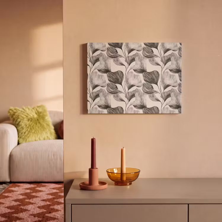 Akoestisch schilderij - Botanisch - Bladeren - Zwart — 2