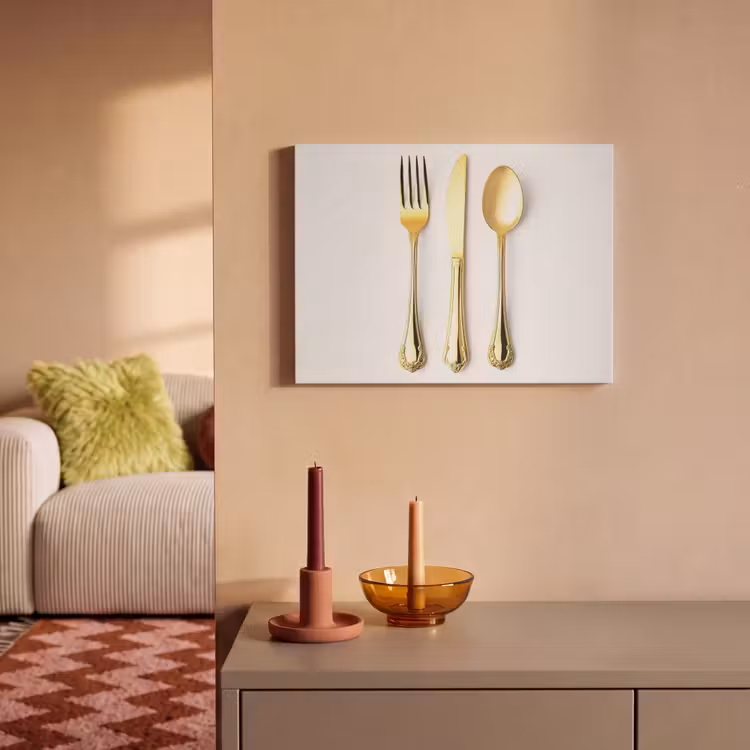 Akoestisch schilderij - Bestek - Goud — 2