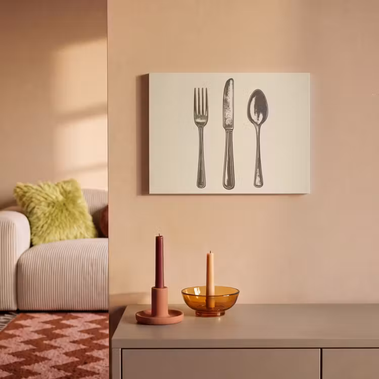Akoestisch schilderij - Zwart - Illustratie - Bestek — 2