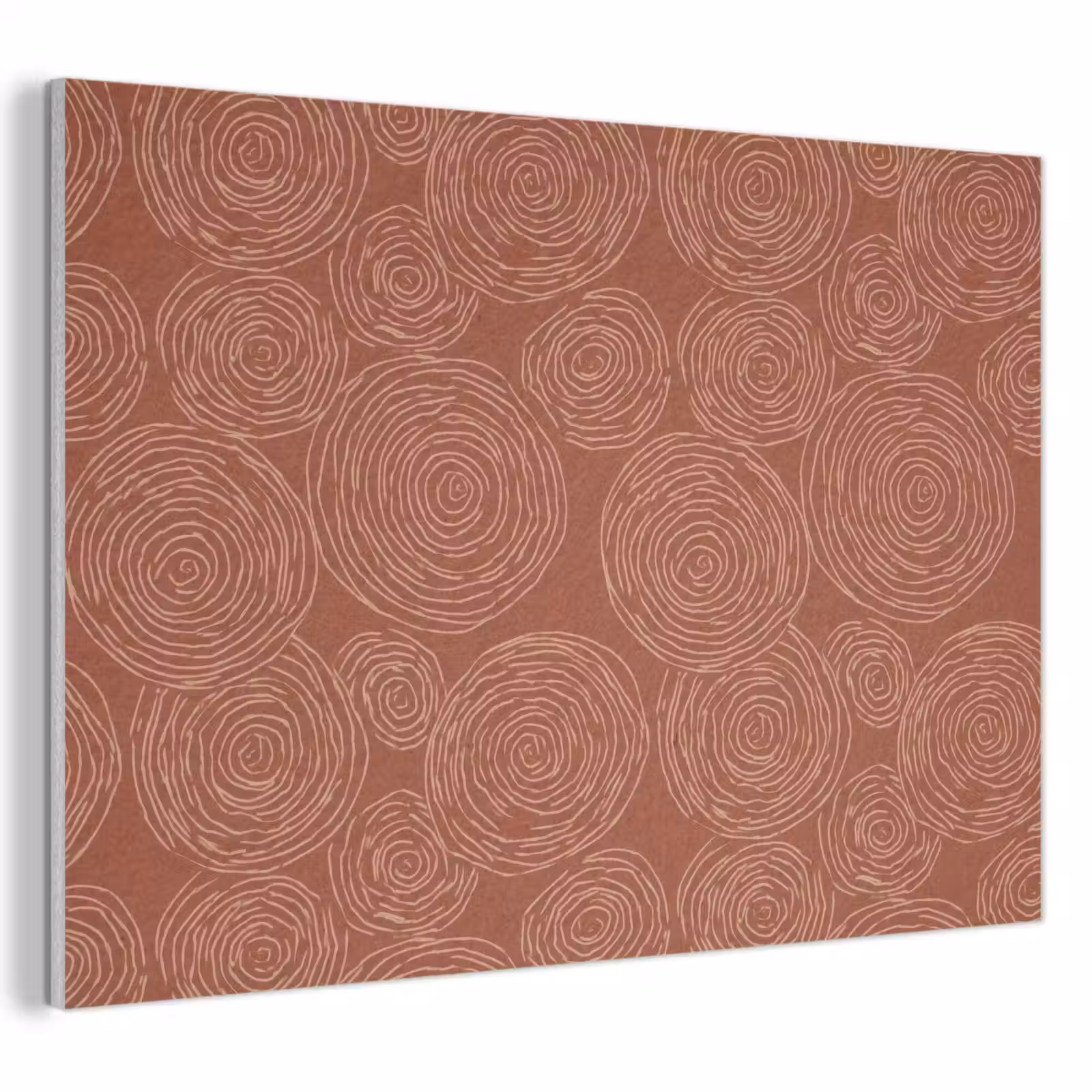 Akoestisch schilderij - Cirkels - Abstract - Artistiek - Terracotta — 1