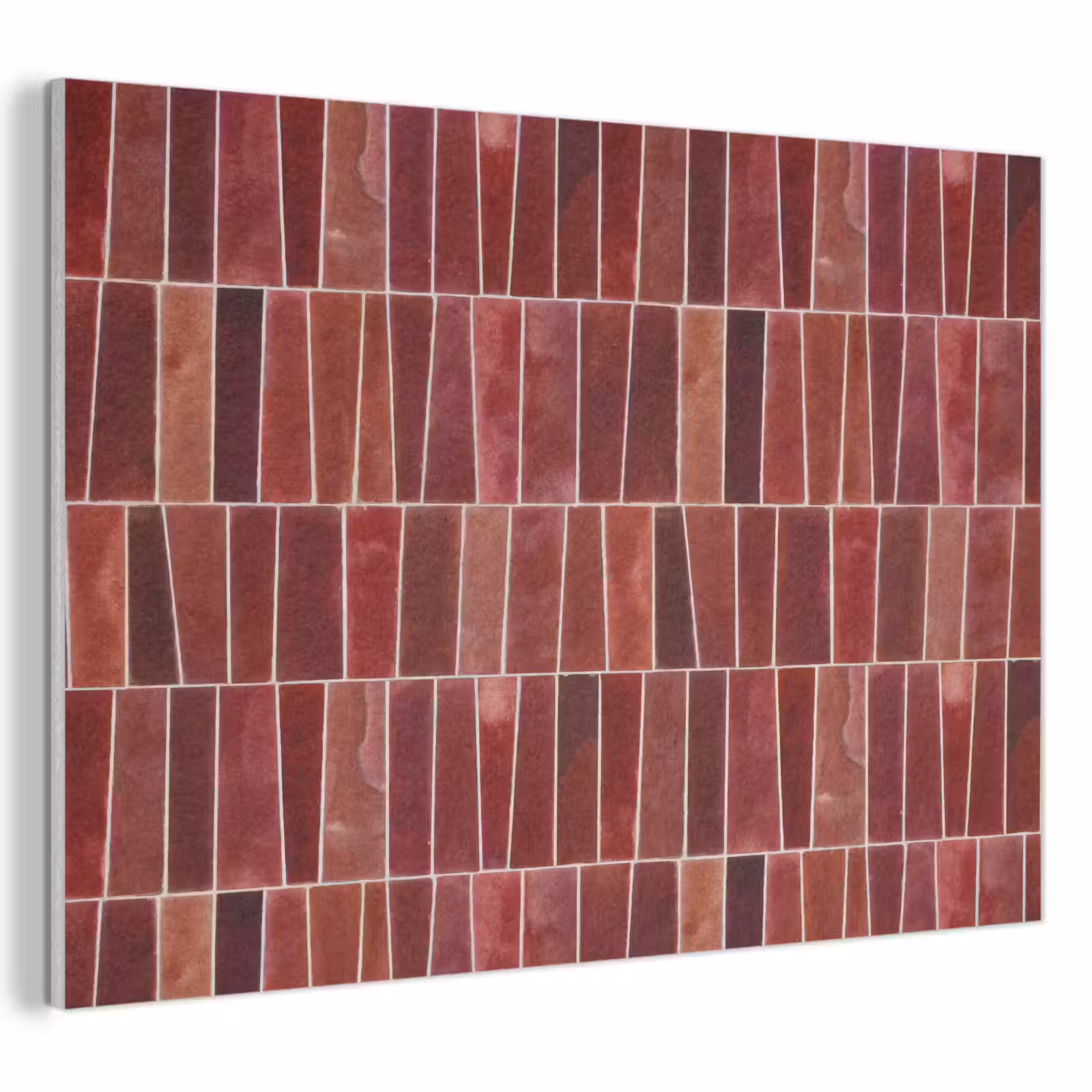Akoestisch schilderij - Tegels - Modern - Structuur - Dieprood — 1