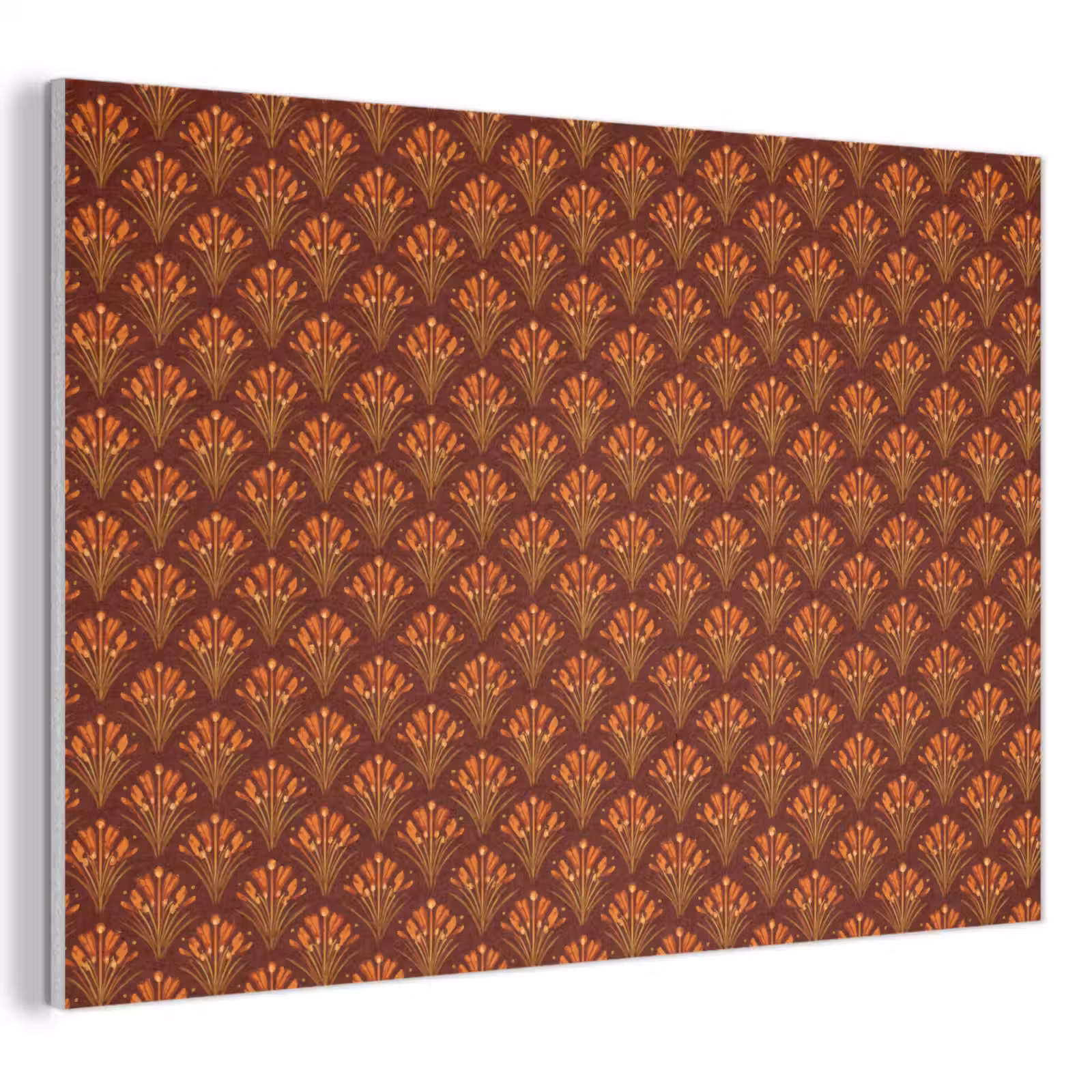 Akoestisch schilderij - Waaiers - Art Deco - Botanisch - Roestbruin - Oranje — 1