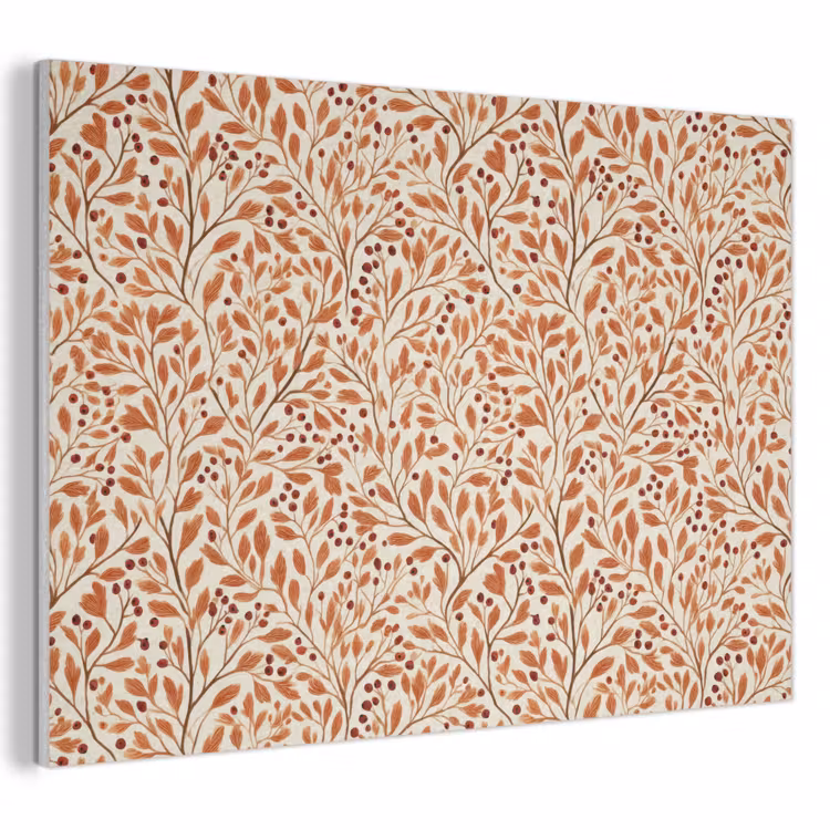 Akoestisch schilderij - Bladeren - Botanisch - Terracotta — 1