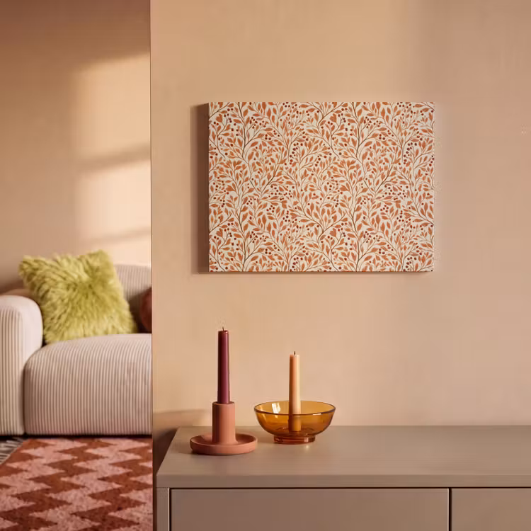 Akoestisch schilderij - Bladeren - Botanisch - Terracotta — 2