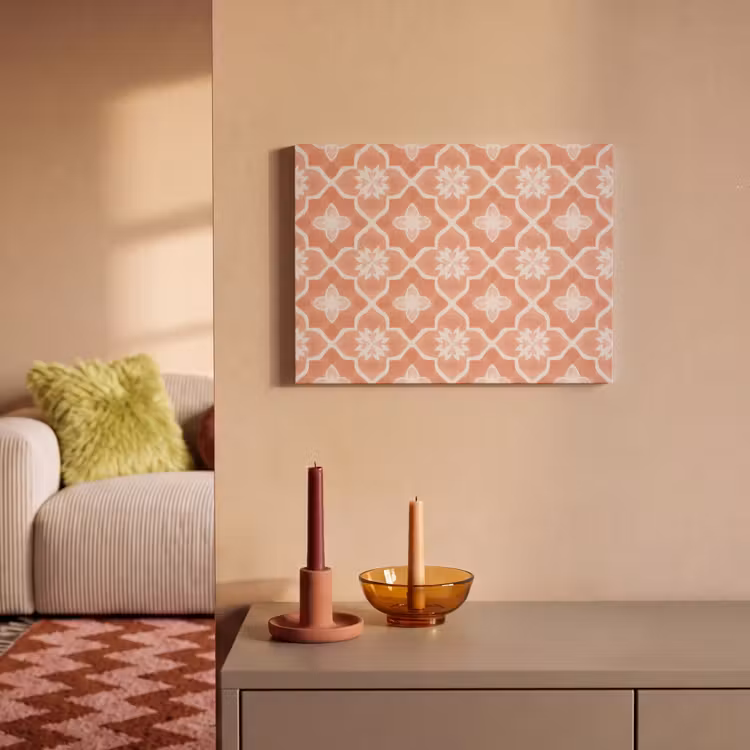 Akoestisch schilderij - Tegelpatroon - Arabesk - Vintage - Terracotta — 2