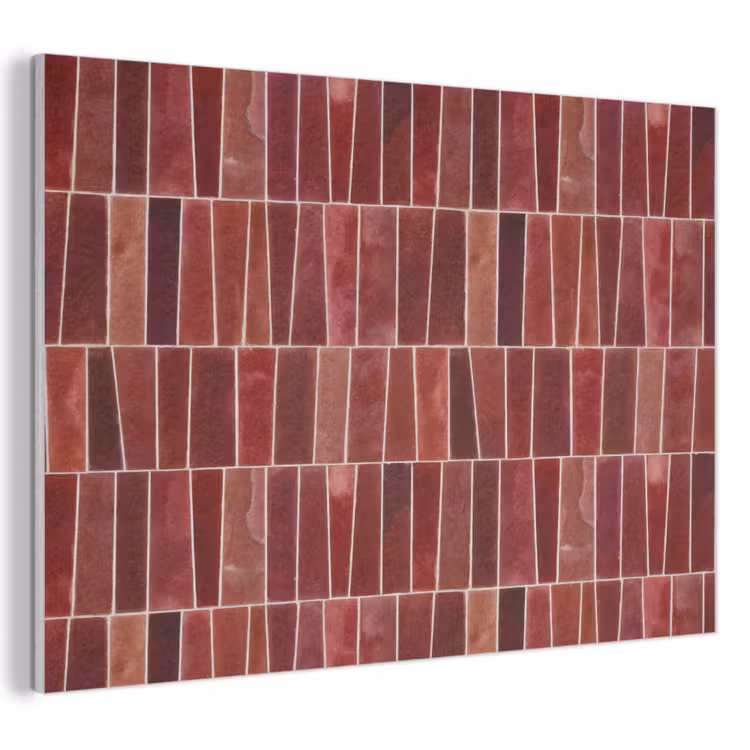 Akoestisch schilderij - Tegels - Modern - Structuur - Dieprood — 1