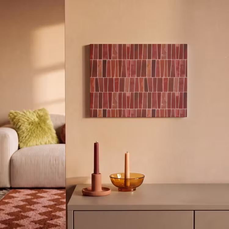 Akoestisch schilderij - Tegels - Modern - Structuur - Dieprood — 2