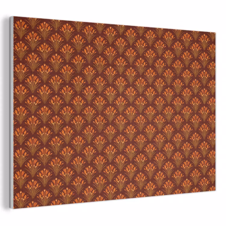 Akoestisch schilderij - Waaiers - Art Deco - Botanisch - Roestbruin - Oranje — 1