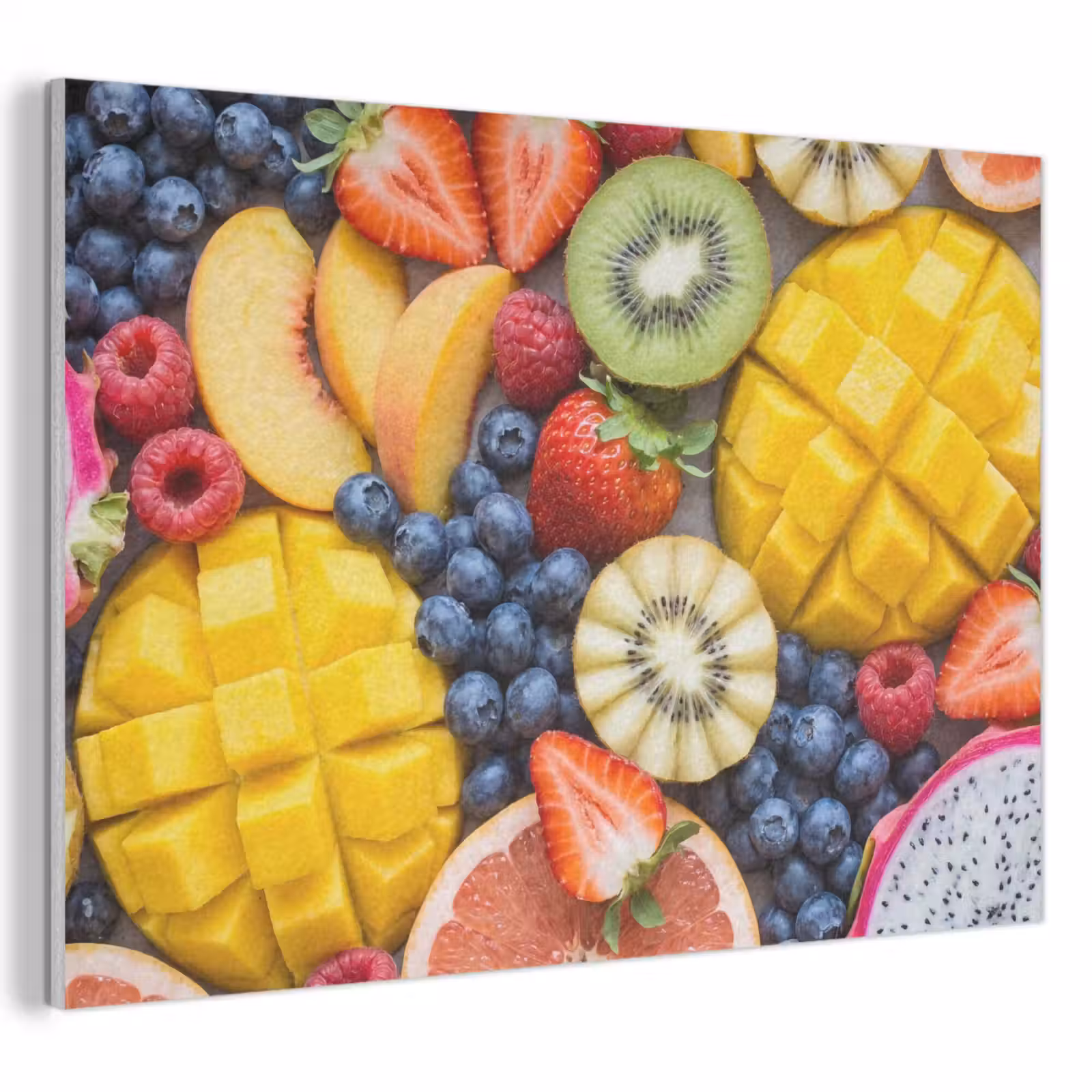 Akoestisch schilderij - Fruit - Versneden - Kleurrijk - Eten - Gezond — 1