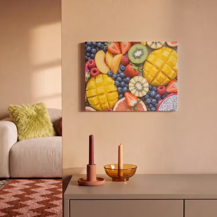 Akoestisch schilderij - Fruit - Versneden - Kleurrijk - Eten - Gezond — 2