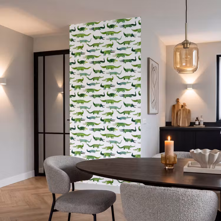 Behang - krokodillen - Speels - Groen — 5